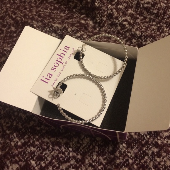 Lia Sophia Silver Hoop Earrings