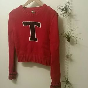 Vintage Varsity Tommy Hilfiger Cropped Sweater