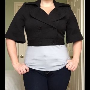 Newport News black cropped trench-style jacket