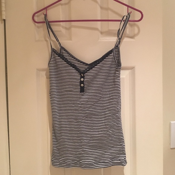Navy and white striped tank