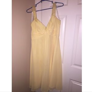 David's Bridal Chiffon Dress with Beaded Straps