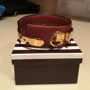 Chesneut leather bracelet Henri Bendel