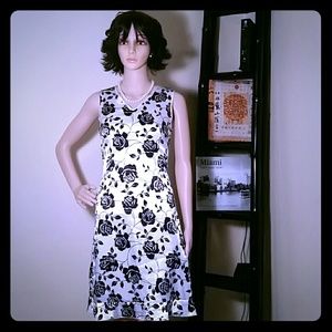 Black and white floral design dress