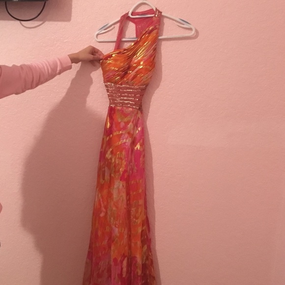 Beautiful one strap prom dress. Worn only once!