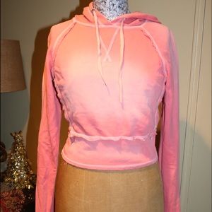 Salmon Crop Top Sweater - Vintage Distressed