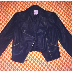 Black faux leather jacket!