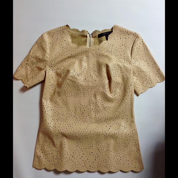 BCBGMAXAZRIA LEATHER TOP