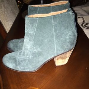 Dark forest green ankle booties