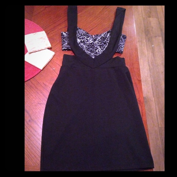 Black and silver cutout dress