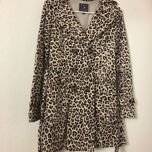 Leopard print trench coat