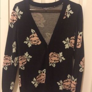 cardigan with roses