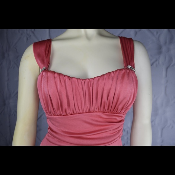 Speechless Y2K pink coral empire waist satin formal dress homecoming dance prom - Picture 2 of 4