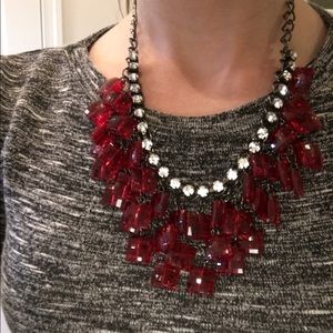 Red jewel and crystal necklace