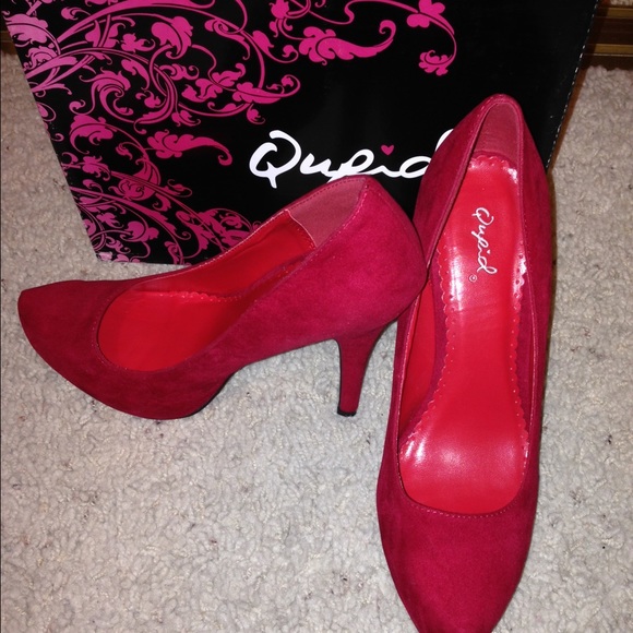❤️Red Suede 3-inch heels