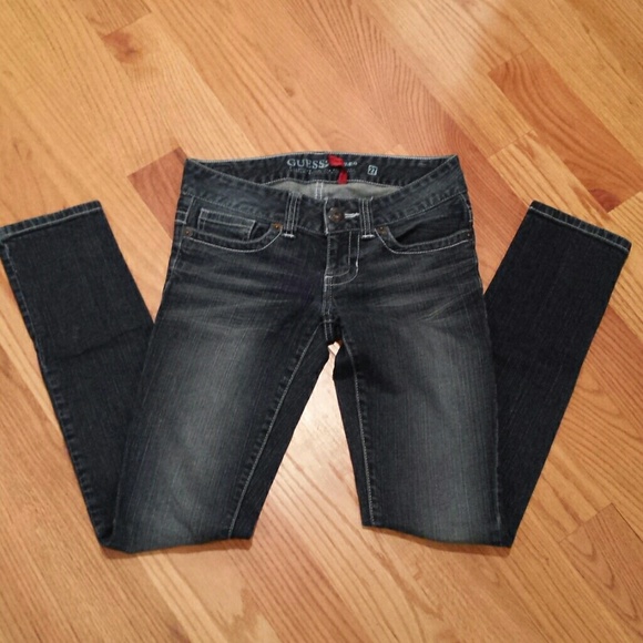 Guess jeans white stitching slight fade coloring
