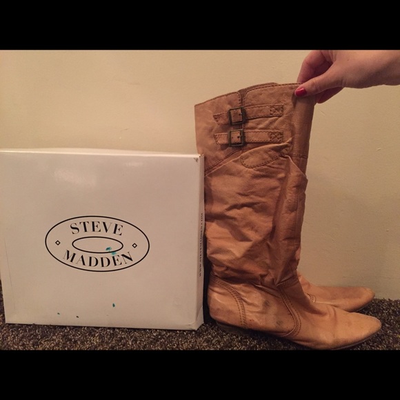 Steve Madden Shoes - Leather Steve Madden slouch boots