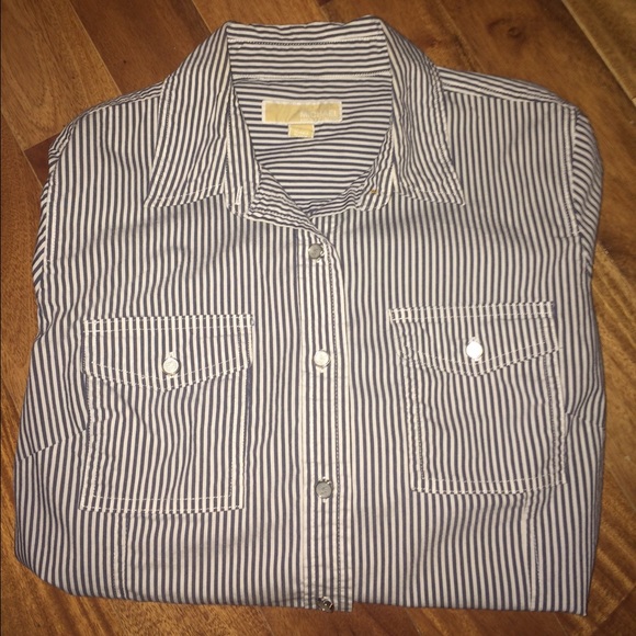 Michael Kors Tops - Michael Kors Button Up- Navy and White