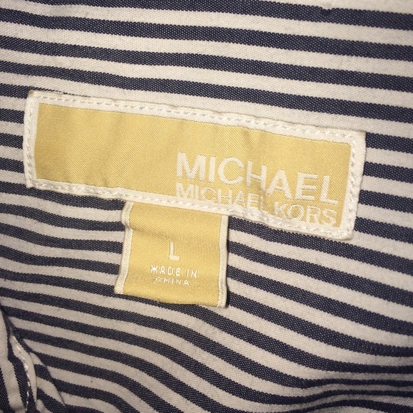 Michael Kors Button Up- Navy and White - Picture 2 of 4