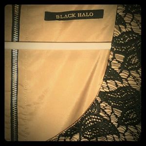 Black halo dress with lace design