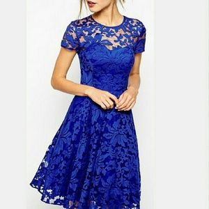 Royal blue lace dress