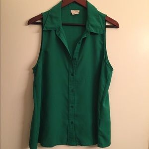 Urban Outfitters: Green Button Down Top