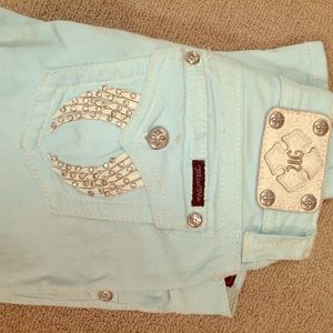 Teal Miss Me skinny jeans