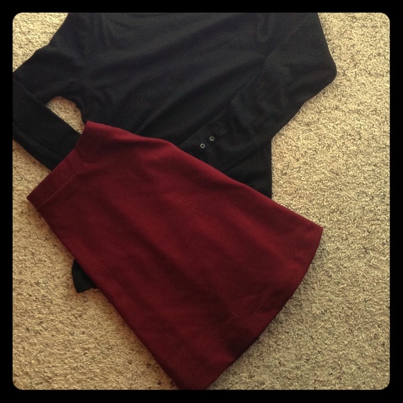 Burgundy circle skirt