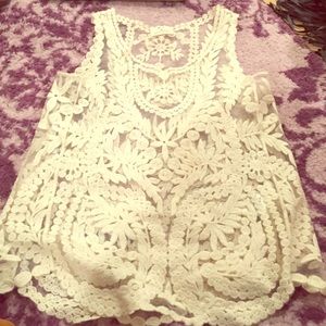 Urban Outfitters sheer embroidered tank