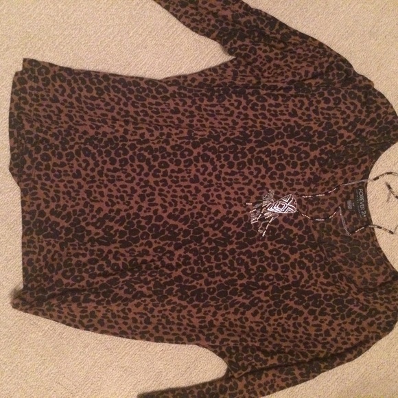 Forever 21 long sleeve cheetah top