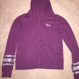 Zip up maroon hoodie