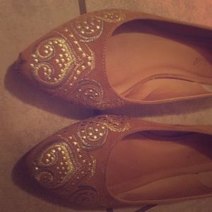 Camel color flats