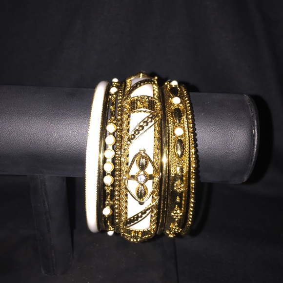 White and Gold Bangles