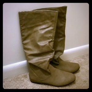 Tan faux leather boots