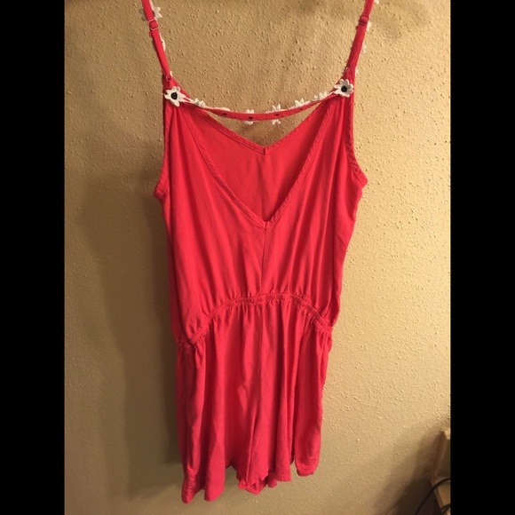 Mimi Chica Hot Pink Romper with Daisy Straps - Picture 2 of 2