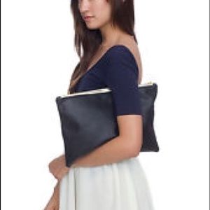 American Apparel Black Leather Medium Pouch