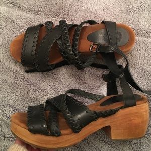 Ecote wood sole clogs