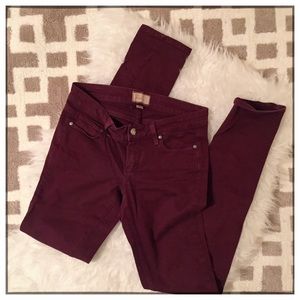 Maroon Paige Skinny Jeans, size 25