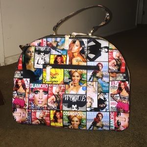 NWT Patent Leather Magazine Cover Bowling bag