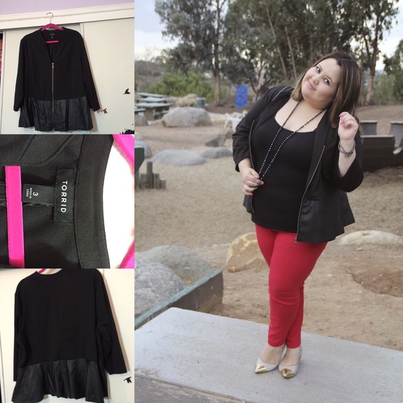torrid Jackets & Blazers - 3X peplum style zipper blazer from Torrid