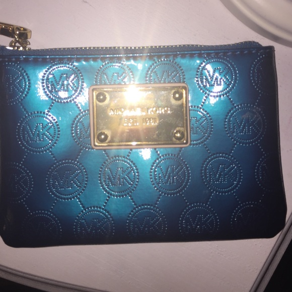 Blue Michael Kors Wristlet