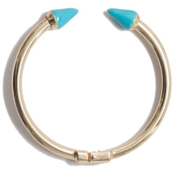 T&j Designs Gold Bracelet With Blue Enamel Spikes - Picture 2 of 2