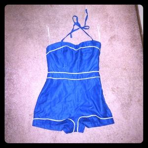 Blue vintage style romper