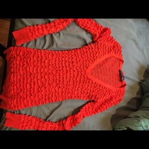 Orange fish net sweater