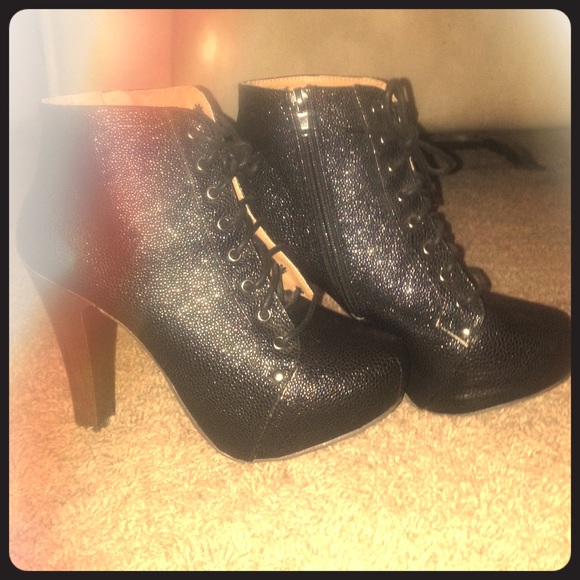 Black Lace/Zip Up Booties.