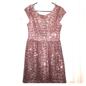 Pink Sequin Short Dress