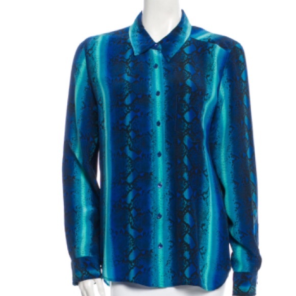 Equipment snake blouse 100%silk  turquoise x-small