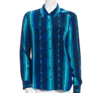 Equipment snake blouse 100%silk  turquoise x-small