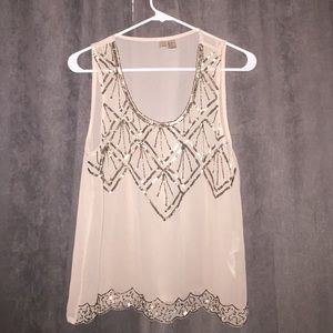 Tan Sequin Tank