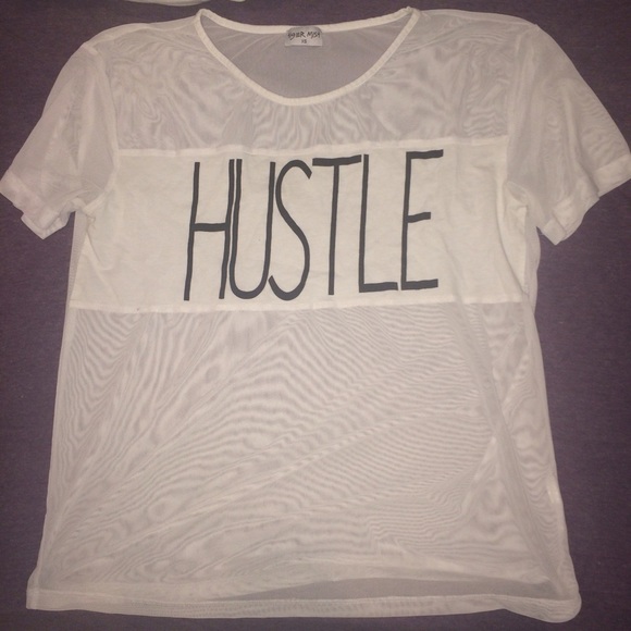 White Sheer Tee Hustle