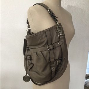 Satchel cross-body leather handbag
